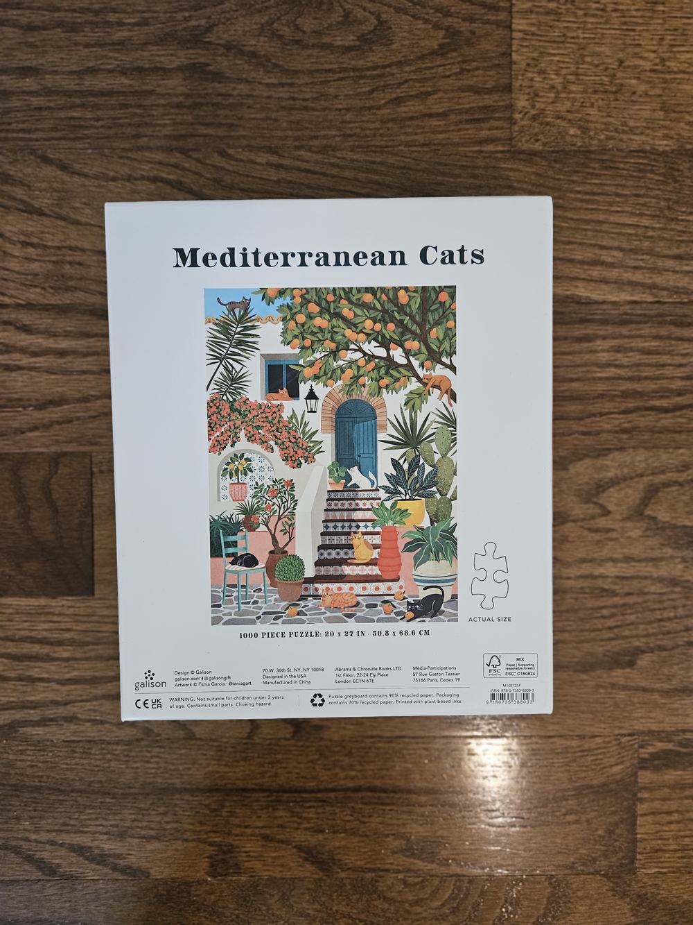 Mediterranean Cats Puzzle — Galison 1000 Piece Puzzle - Picture 2 of 4